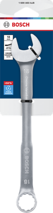Chiave combinata Bosch da 18 mm in acciaio al cromo vanadio.