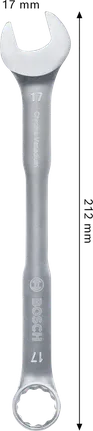 Chiave combinata Bosch da 17 mm in acciaio al cromo vanadio.