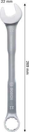 Chiave combinata Bosch da 22 mm in acciaio al cromo vanadio.