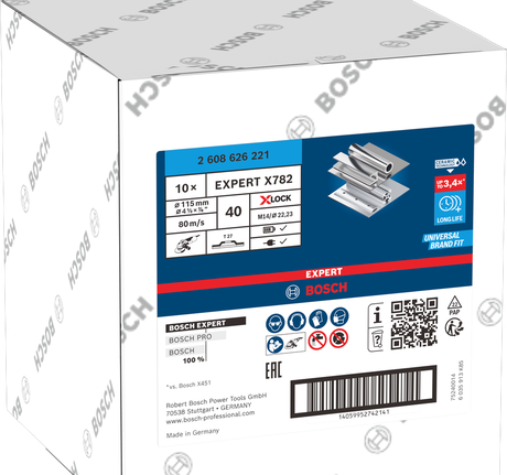 Disco lamellare Bosch EXPERT X782 da 115 mm G40 X-LOCK.