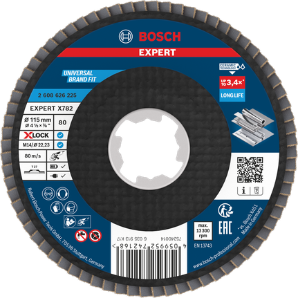 Disco lamellare Bosch EXPERT X782 da 115 mm G80 con X-Lock.