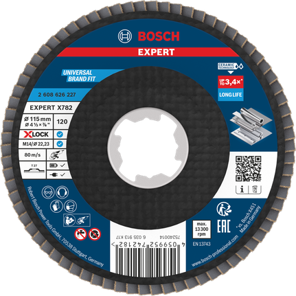 Disco lamellare Bosch EXPERT X782 da 115 mm G120 X-Lock.