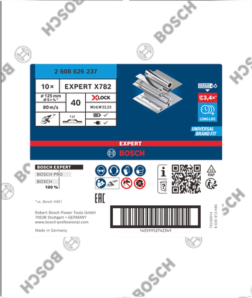 Disco lamellare Bosch EXPERT X782 da 125 mm G40 X-LOCK.