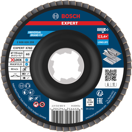 Disco lamellare Bosch EXPERT X782 da 115 mm G60 con X-LOCK.