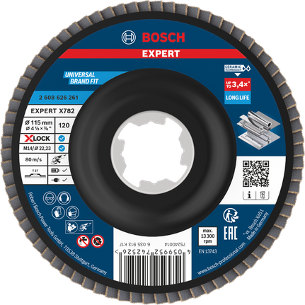 Disco lamellare Bosch EXPERT X782 da 115 mm G120 X-Lock.