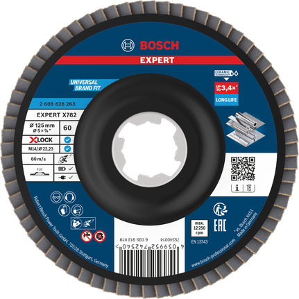 Disco lamellare Bosch EXPERT X782 da 125 mm G60 X-Lock.