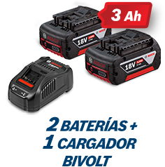 2 baterías + 1 cargador bivolt