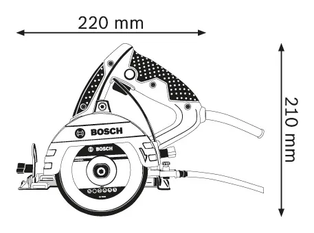 Dimensiones de la sierra circular Bosch.