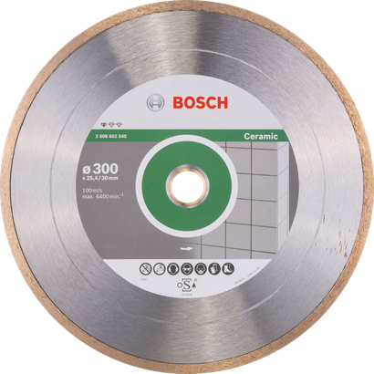 Disco de corte de diamante Bosch Standard para cerámica de 300 mm.