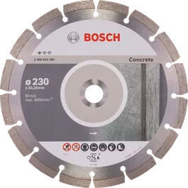 Disco de corte de diamante Bosch Standard para hormigón de 230 mm.
