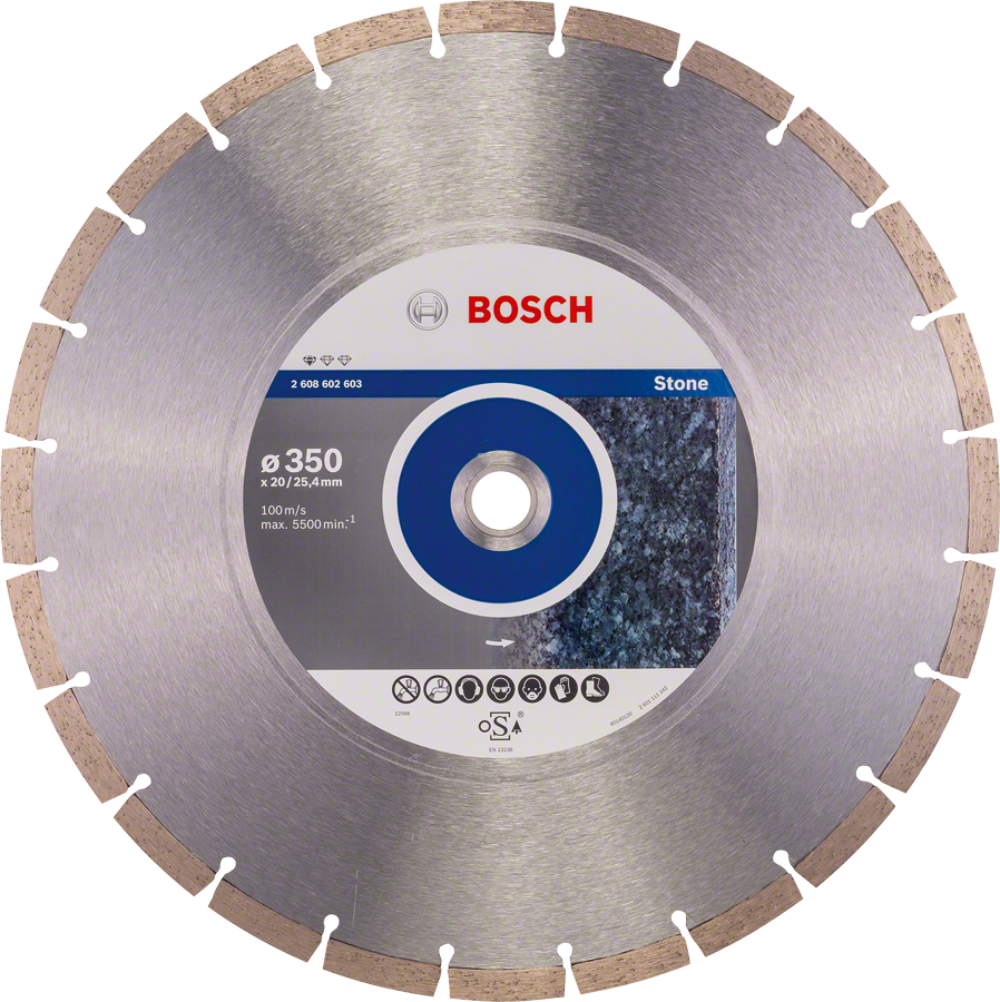 Disco de corte de diamante Bosch para piedra de 350 mm.