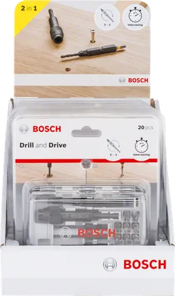 Juego de brocas para taladro y atornillador Bosch de 20 piezas.