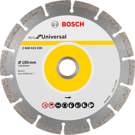 Disco de corte de diamante segmentado universal Bosch 180mm.