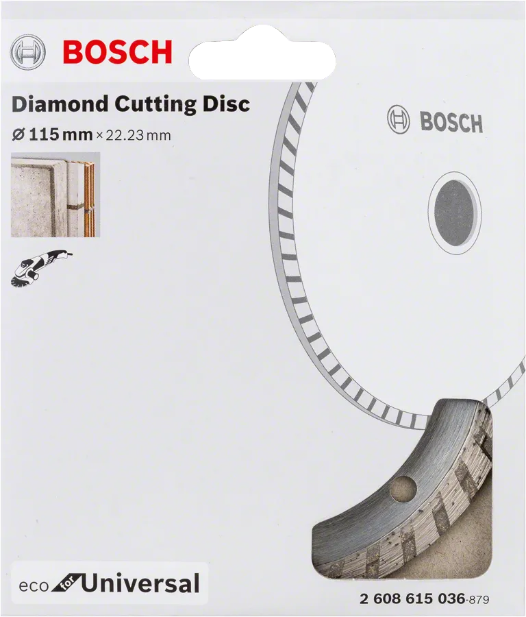 Disco de corte de diamante Bosch para uso universal.