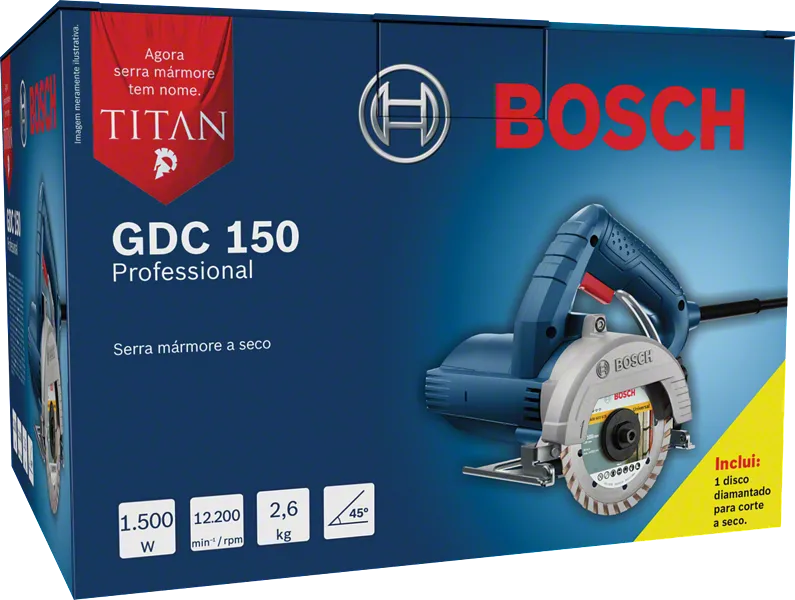 Sierra de mármol Bosch GDC 150 para corte en seco.