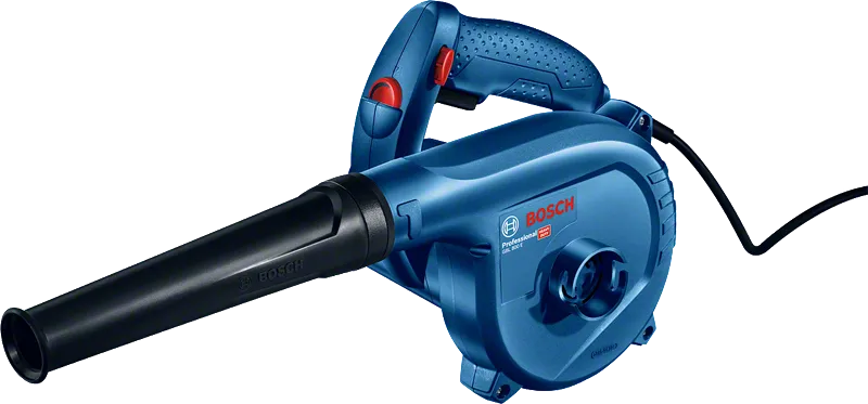 Soplador Bosch GBL 800 E con función de extracción de polvo.