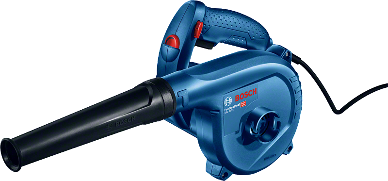 Soplador Bosch GBL 800 E con función de extracción de polvo.