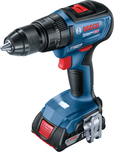 Taladro inalámbrico Bosch GSB 18V-50 con batería de 2,0 Ah.