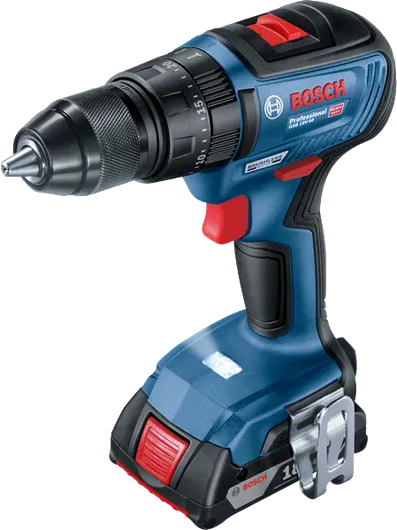 Taladro inalámbrico Bosch GSB 18V-50 con batería de 2,0 Ah.