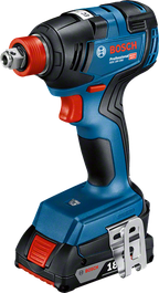 Atornillador de impacto inalámbrico Bosch GDX 18V-200, incluye batería.