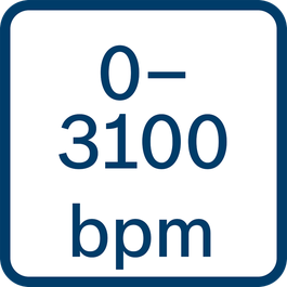  Número de impactos con velocidad de giro nominal: 0-3100