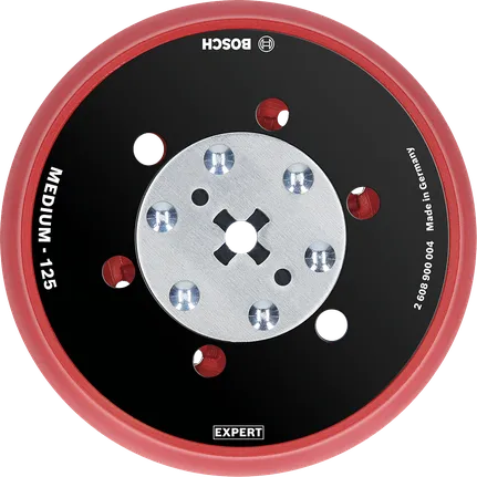 Almohadilla de lijado multiorificios Bosch EXPERT Universal de 125 mm, grano medio.