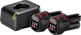 Kit de inicio Bosch 12V con cargador y dos baterías de 2,0 Ah.