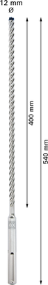 Broca para taladro percutor Bosch EXPERT SDS max-8X 12x400x540 mm.