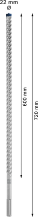 Broca para taladro percutor Bosch EXPERT SDS max-8X 22x600x720 mm.