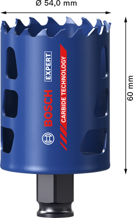 Sierra de corona Bosch EXPERT para materiales resistentes 54 x 60 mm.