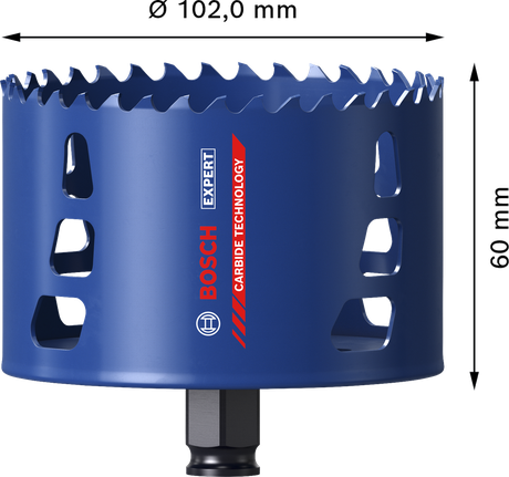 Sierra de corona Bosch EXPERT Tough Material de carburo de 102 mm.