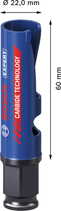 Sierra de corona para materiales de construcción Bosch EXPERT 22 x 60 mm.