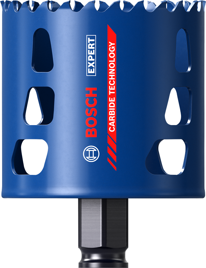 Sierra de corona Bosch EXPERT para materiales resistentes, dientes de carburo de 68 mm.