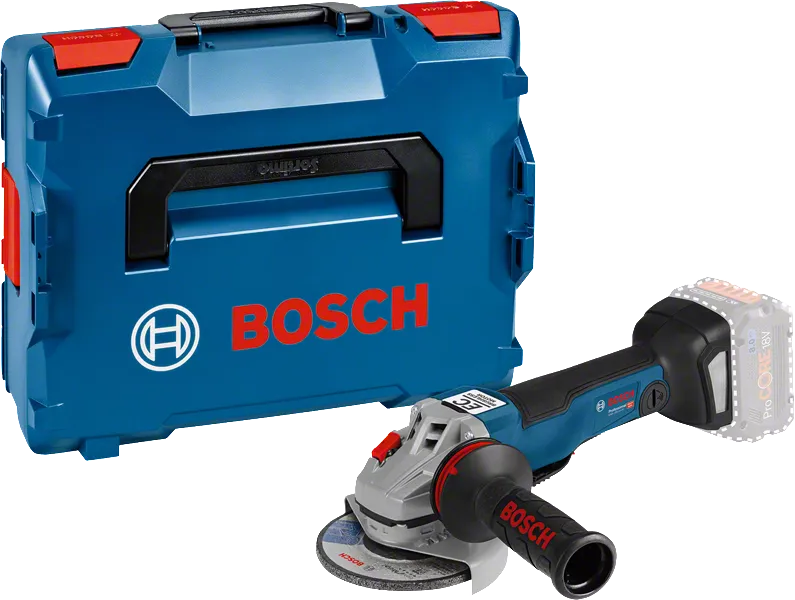 Amoladora angular inalámbrica Bosch GWS 18V-10 PC con estuche.