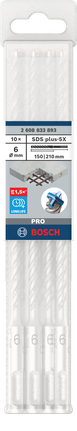 Juego de brocas para taladro percutor Bosch PRO SDS plus-5X de 6 mm.