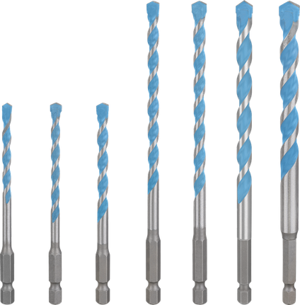 Juego de brocas multiusos Bosch EXPERT HEX-9 para construcción, 7 piezas.