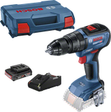 Kit de taladro inalámbrico Bosch con batería de 18 V y cargador.