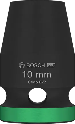 Vaso de impacto Bosch PRO de 1/2" y 10 mm con anillo verde.