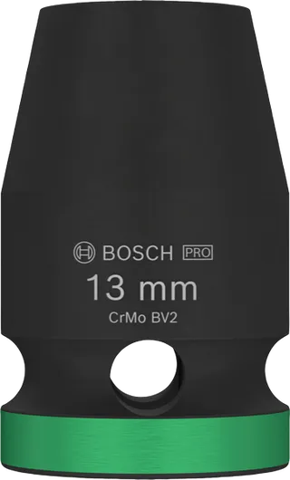 Vaso de impacto Bosch PRO de 13 mm con accionamiento de 1/2 pulgada.