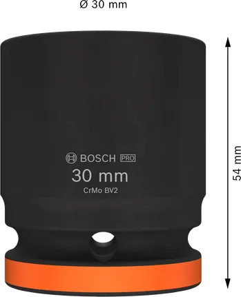 Vaso de impacto Bosch PRO de 30 mm y entrada de 3/4 de pulgada.