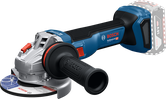 Amoladora angular inalámbrica Bosch GWS 18V-11 con empuñadura lateral.