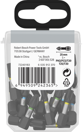 Juego de puntas de destornillador de impacto Bosch PRO de 25 mm.