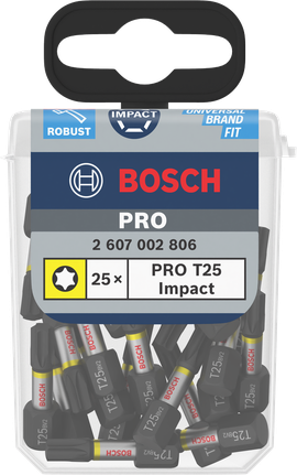 Puntas de impacto Bosch PRO Torx T25 25×.