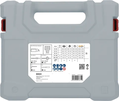 Juego de sierras de corona multimaterial Bosch PRO, 17 piezas.