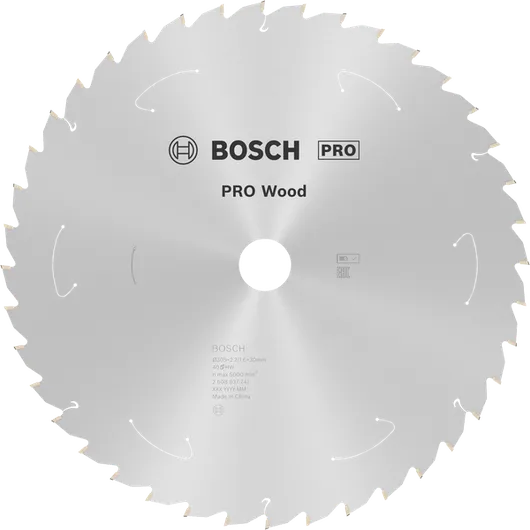 Hoja de sierra circular Bosch PRO Wood 305 mm T40 para trabajar la madera.