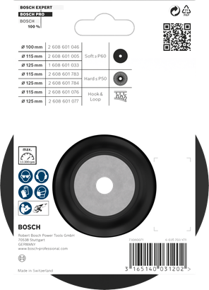 Plato de soporte Bosch PRO suave de 115 mm.