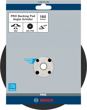 Almohadilla de soporte blanda Bosch PRO de 180 mm para amoladoras angulares.