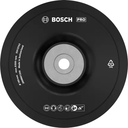 Almohadilla de soporte blanda Bosch PRO de 180 mm para amoladoras angulares.