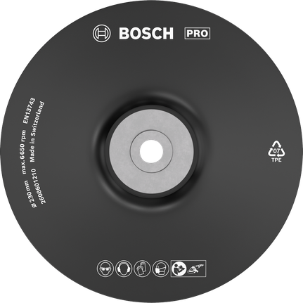 Almohadilla de soporte blanda Bosch PRO de 230 mm para amoladoras angulares.