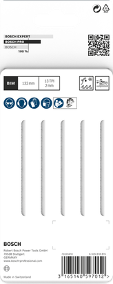 Hojas de sierra de calar para metal Bosch PRO de 132 mm (paquete de 5).